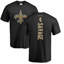 NFL Nike New Orleans Saints #4 Tom Savage Black Backer T-Shirt
