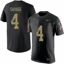 NFL Nike New Orleans Saints #4 Tom Savage Black Camo Salute to Service T-Shirt