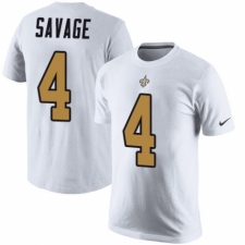 NFL Nike New Orleans Saints #4 Tom Savage White Rush Pride Name & Number T-Shirt