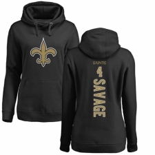 NFL Women's Nike New Orleans Saints #4 Tom Savage Black Backer Pullover Hoodie