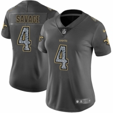 Women's Nike New Orleans Saints #4 Tom Savage Gray Static Vapor Untouchable Limited NFL Jersey