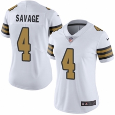 Women's Nike New Orleans Saints #4 Tom Savage Limited White Rush Vapor Untouchable NFL Jersey