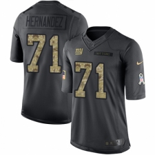 Men's Nike New York Giants #71 Will Hernandez Limited Black 2016 Salute to Service NFL Jersey