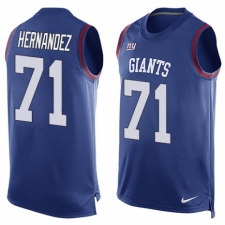 Men's Nike New York Giants #71 Will Hernandez Limited Royal Blue Player Name & Number Tank Top NFL Jersey