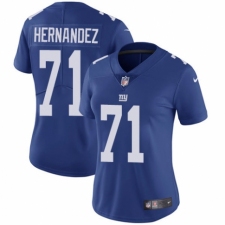Women's Nike New York Giants #71 Will Hernandez Royal Blue Team Color Vapor Untouchable Limited Player NFL Jersey
