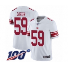 Men's New York Giants #59 Lorenzo Carter White Vapor Untouchable Limited Player 100th Season Football Jersey