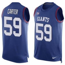 Men's Nike New York Giants #59 Lorenzo Carter Limited Royal Blue Player Name & Number Tank Top NFL Jersey