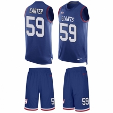 Men's Nike New York Giants #59 Lorenzo Carter Limited Royal Blue Tank Top Suit NFL Jersey