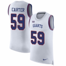 Men's Nike New York Giants #59 Lorenzo Carter White Rush Player Name & Number Tank Top NFL Jersey