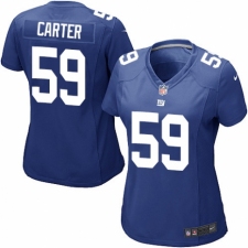 Women's Nike New York Giants #59 Lorenzo Carter Game Royal Blue Team Color NFL Jersey