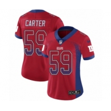 Women's Nike New York Giants #59 Lorenzo Carter Limited Red Rush Drift Fashion NFL Jersey