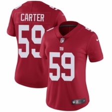Women's Nike New York Giants #59 Lorenzo Carter Red Alternate Vapor Untouchable Elite Player NFL Jersey