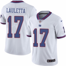 Men's Nike New York Giants #17 Kyle Lauletta Limited White Rush Vapor Untouchable NFL Jersey
