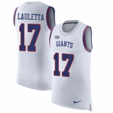 Men's Nike New York Giants #17 Kyle Lauletta White Rush Player Name & Number Tank Top NFL Jersey