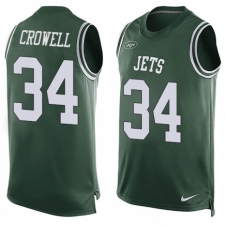 Men's Nike New York Jets #34 Isaiah Crowell Limited Green Player Name & Number Tank Top NFL Jersey