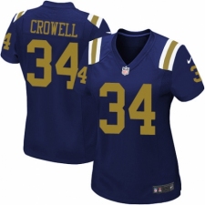 Women's Nike New York Jets #34 Isaiah Crowell Elite Navy Blue Alternate NFL Jersey