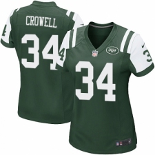 Women's Nike New York Jets #34 Isaiah Crowell Game Green Team Color NFL Jersey