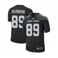 Men's New York Jets #89 Chris Herndon Game Black Alternate Football Jersey