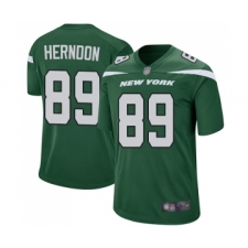 Men's New York Jets #89 Chris Herndon Game Green Team Color Football Jersey