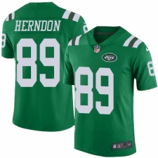 Men's Nike New York Jets #89 Chris Herndon Elite Green Rush Vapor Untouchable NFL Jersey