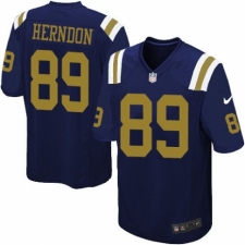 Men's Nike New York Jets #89 Chris Herndon Game Navy Blue Alternate NFL Jersey