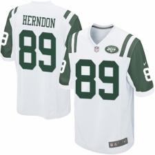 Men's Nike New York Jets #89 Chris Herndon Game White NFL Jersey