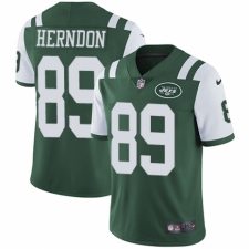 Men's Nike New York Jets #89 Chris Herndon Green Team Color Vapor Untouchable Limited Player NFL Jersey