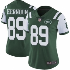 Women's Nike New York Jets #89 Chris Herndon Green Team Color Vapor Untouchable Limited Player NFL Jersey
