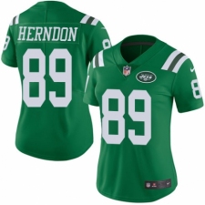 Women's Nike New York Jets #89 Chris Herndon Limited Green Rush Vapor Untouchable NFL Jersey