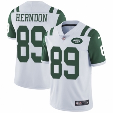Youth Nike New York Jets #89 Chris Herndon White Vapor Untouchable Elite Player NFL Jersey