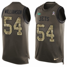 Men's Nike New York Jets #54 Avery Williamson Limited Green Salute to Service Tank Top NFL Jersey