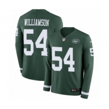 Men's Nike New York Jets #54 Avery Williamson Limited Green Therma Long Sleeve NFL Jersey