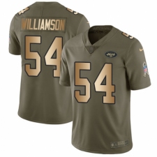 Men's Nike New York Jets #54 Avery Williamson Limited Olive/Gold 2017 Salute to Service NFL Jersey