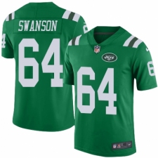 Men's Nike New York Jets #64 Travis Swanson Elite Green Rush Vapor Untouchable NFL Jersey