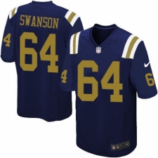 Men's Nike New York Jets #64 Travis Swanson Game Navy Blue Alternate NFL Jersey