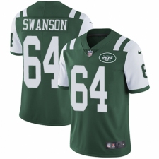 Men's Nike New York Jets #64 Travis Swanson Green Team Color Vapor Untouchable Limited Player NFL Jersey