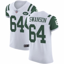 Men's Nike New York Jets #64 Travis Swanson White Vapor Untouchable Elite Player NFL Jersey