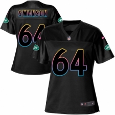Women's Nike New York Jets #64 Travis Swanson Game Black Fashion NFL Jersey