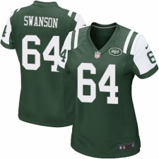 Women's Nike New York Jets #64 Travis Swanson Game Green Team Color NFL Jersey