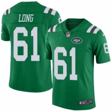 Men's Nike New York Jets #61 Spencer Long Elite Green Rush Vapor Untouchable NFL Jersey