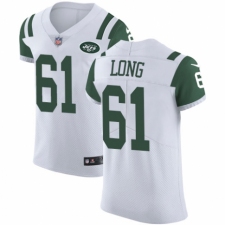 Men's Nike New York Jets #61 Spencer Long White Vapor Untouchable Elite Player NFL Jersey
