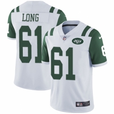 Men's Nike New York Jets #61 Spencer Long White Vapor Untouchable Limited Player NFL Jersey