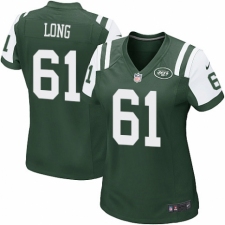 Women's Nike New York Jets #61 Spencer Long Game Green Team Color NFL Jersey