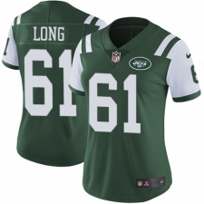 Women's Nike New York Jets #61 Spencer Long Green Team Color Vapor Untouchable Limited Player NFL Jersey