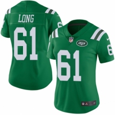 Women's Nike New York Jets #61 Spencer Long Limited Green Rush Vapor Untouchable NFL Jersey