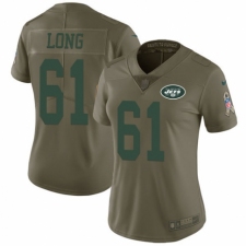 Women's Nike New York Jets #61 Spencer Long Limited Olive 2017 Salute to Service NFL Jersey
