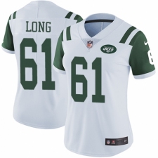Women's Nike New York Jets #61 Spencer Long White Vapor Untouchable Elite Player NFL Jersey