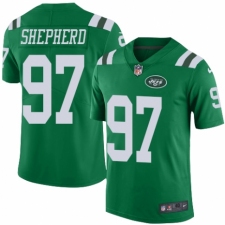 Men's Nike New York Jets #97 Nathan Shepherd Elite Green Rush Vapor Untouchable NFL Jersey