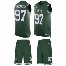 Men's Nike New York Jets #97 Nathan Shepherd Limited Green Tank Top Suit NFL Jersey