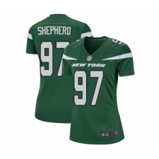 Women's New York Jets #97 Nathan Shepherd Game Green Team Color Football Jersey